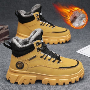 Protect against the cold mens shoes Martin boots abrasion resistance Warmth protection Leather upper