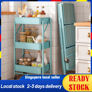 【Local Spot】Kitchen shelf storage microwave oven kitchen shelf with movable wheels