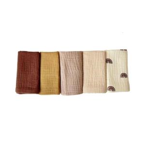 5Pcs/set Newborns Bath Towel Cotton Handkerchief Breathable Washcloths Delicate Baby Skin Care Mouth Wipe Cloths