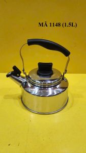 Ấm inox có còi hú nội địa Nhật (1.5L) (mã 1148) Dùng được bếp từ_Hàng nội địa Nhật đã qua sử dụng
