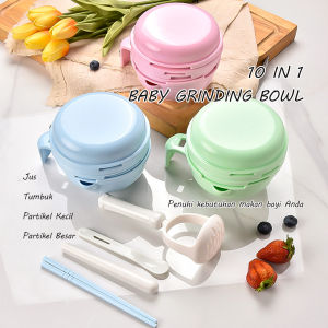 BabyShine Baby Food Maker Grinding Bowl Alat Pembuat Makanan Bayi Anak 10pcs Set
