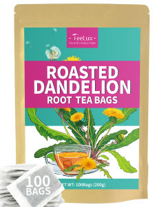 TeeLux Roasted Dandelion Root Tea Bags Premium Natural Dandelion Root Herbal Tea Caffeine Free 100 Tea Bags