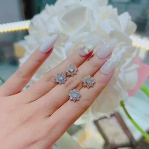 {loại1} Bông tai đá hoa tia cz nhân tạo nhí KAMI trang sức sỉ B616