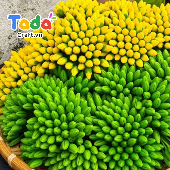 (50 Cái) Nụ Hoa Mai, Hoa Đào Bằng Đất Sét