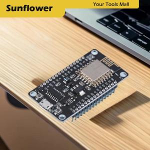 🎀🎁【Special price】Sun NodeMcu Lua บอร์ดพัฒนา WiFi ESP-12F ESP8266 V2.1กระดานดำไมโคร USB CH340พร้อมปุ่มแฟลชและปุ่ม RST