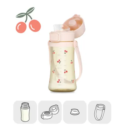 [Korea]🇰🇷AUTHENTIC Grosmimi KIDS TUMBLER Stainless steel PPSU with HAND STRAP Silicone cover 300ml Dotgom Cherrish Olive korean bottle wide neck