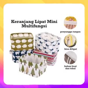 KERANJANG KANVAS LIPAT SERBAGUNA CANVAS MULTIFUNGSI|Storage Box Mini Kain Canvas  Aesthetic Dan Serbaguna