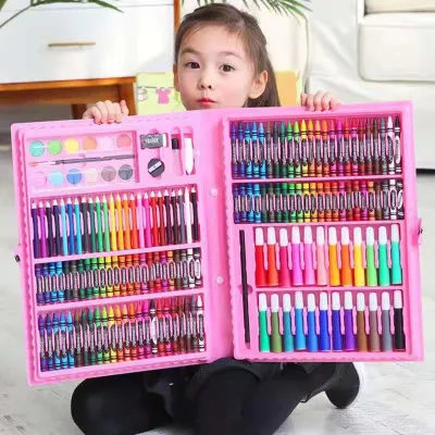 พร้อมส่งจากไทย ชุดเซ็ทระบายสี ครบชุด 150 ชิ้น พาเลทชุดระบายสี สีเทียน สีน้ำ สีไม้ อุปกรณ์ระบายสี พร้อมส่ง