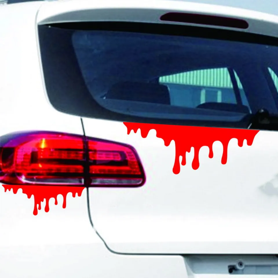  6 Pieces Red Blood Flowing Blood Funny car Stickers Bloody  Horror Funny Decal Car Headlights Window Headlamp Taillight Car Decal  Halloween Theme Bleeding Decals for Car Headlights Decoration : Automotive