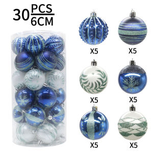 Explosive 6cm30pcs electroplated Christmas ball barrel painted special-shaped Christmas ball Christmas tree pendant decoration