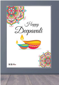 [A4 Laminated Poster] Happy Deepavali Ganesha Wall Art Wall Poster Happy Holi Elephant Lord Wall Decor Indian Style Hindu Hinduism Festival Ceremony Living Room decoration Temple Elegant Water colour painting glossy minimalist ins hiasan rumah dinding
