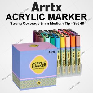 ARRTX Acrylic Marker 3mm Medium Tip - Strong Coverage Set 48/72