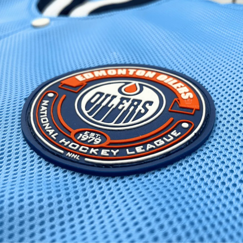 Varsity Oilers Hockey Jacket Unisex Premium Embroidery Patch