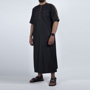 KHOIRUMMAH Jubah Ummah Dewasa - Gamis Pria Dewasa- Jubah Polos Lengan Pendek - Light Grey