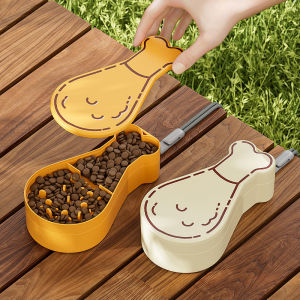 【Ready Stock】🐾💧2in1 Pet Outdoor Water Bottle  Leak-Proof Portable Travel Cup  Dog Cat Water & Food Feeder
