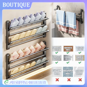 QUIVLOX Bathroom Non Perforated Slipper Rack Wall Mounted Simple Entrance Shoe Bathroom Wall Mounted Door Mounted Shoe Storage Rack