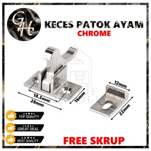 Keces Patok Ayam Pintu Kabinet Chrome Kuningan Safe Latch Pengait Pintu
