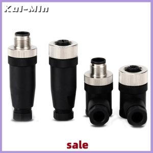 Kui-Min 1Pc M12 sensor connector 3 4 5 pin male female straight right angle plug