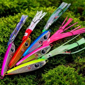 NEXTYOO Móc đôi Mồi câu cá biển Sáng chói Lắc chậm Mồi giả câu cá ngừ Hiệu quả 80-120g Mồi câu bằng tấm sắt Biển sâu