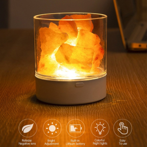 USB Crystal Light Natural Himalayan Salt Lamp Led Lamp Air Purifier Mood Creator Indoor Warm Light colorful Table Lamp Bedroom Lava lamp bedside lamp Desk Lamps
