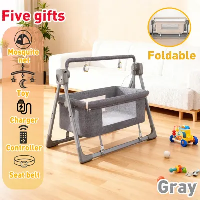 Electric Baby Cradle Foldable Electric Duyan For Baby Swing For Newborn With Remote&Bluetooth&Gifts