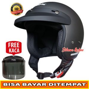 Helm / Helm Bogo Classic Jm Red Maroon Free Kaca Datar Terlaris
