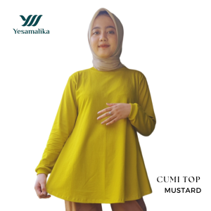 YESAMALIKA CUMI TOP | Baju Atasan Kaos Wanita Bahan Cotton Combed 24s | All size reguler dan Jumbo