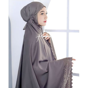Telekung Travel Light Weight Silk Laser Cut- Umrah Prayer Dress for Muslim| Brilliant