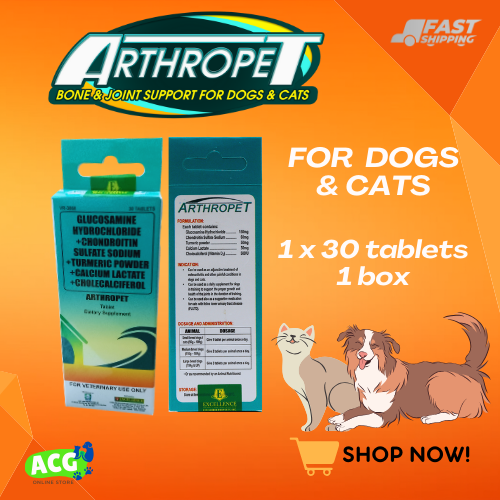 ARTHROPET TABLET 30 tablets  in 1 box pet option JOINT SUPPLEMENT FOR DOGS AND CATS
