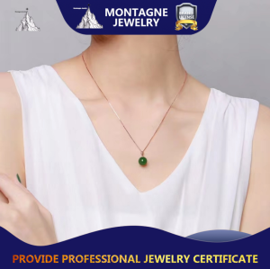 Montagne Jewelry 18k Gold Natural Green Jade Fashion Jewellery Simple Style Elegant Pendant Necklace