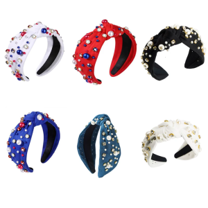 Jeweled Headbands Ruched Costume Blingbling Hairband Party Karaoke Punk Photo Props Party Wide Hair Hoop Nightclub