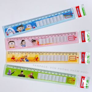 Set 2 cây thước hoạt hình dễ thương có in bảng cửu chương tiện dụng