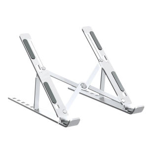 Foldable Laptop Stand Aluminium Stand 7 Level Ergonomis Penyangga Notebook iPad Macbook Anti Slip Ringan Kokoh Dudukan Lipat Portable