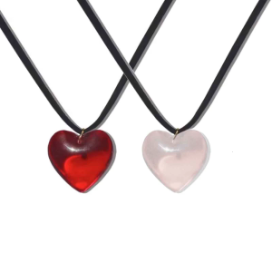 Heart Pendant Necklace Heart Choker Long Chain Love Necklace Men Women Chocker Party Accessories Gift for Women Girl Men