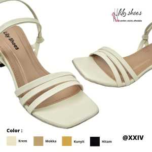 LILY SHOES - Agnes Sandal Wanita Block Heels Hak Chunky Real Pict