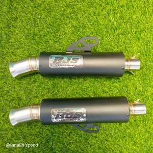 bjs knalpot samlong hitam doff inlet 38mm dan 50mm tersedia sarangan full setengah dan borboran 4x4