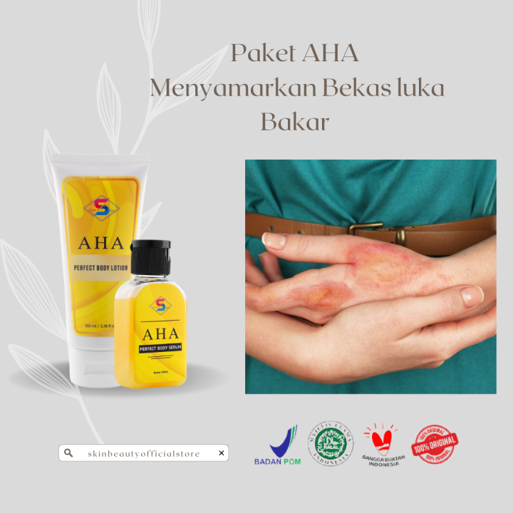 PAKET AHA Body Lotion & Serum untuk Menghilangkan dan Menyamarkan Kulit