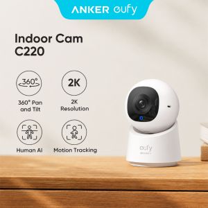 Anker eufy Security Indoor Cameras C220 WiFi/2K/360° PTZ Human/Motion AI for Baby Monitor/Pets/Home - T8W11