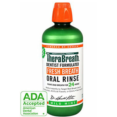[HCM][Date 02/2026] Nước súc miệng TheraBreath 473ml. TheraBreath Fresh Breath Oral Rinse Mild Mint 16 Ounce Bottle