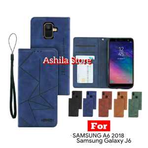 Flip  For Samsung Galaxy A6 2018/J6 2018 Case Dompet Motif Flip Cover Leather Premium Casing HP