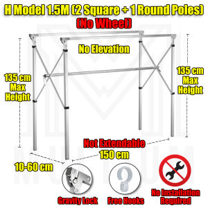 H MODEL Stainless Steel Extendable Drying Rack | Foldable Laundry Rack | Drying Rack | Laundry | Laundry Organizer | Drying Rack clothes | Drying clothe Folding | Cloth Laundry Drying Rack Retractable | Space Saving storage