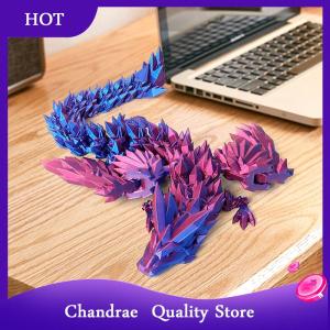[Chandrae] 3D Printed Feilong Living Room Ornaments Multi-jointed Movable Dragon With Wings Tabletop Home Decoration
