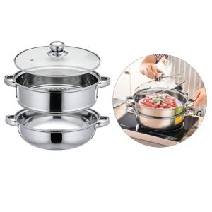 Panci Kukus 2 Susun Stainless 28cm Dandang Streamer - Panci Stainless - Lapakpejuang