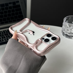 3D เคสศัพท์สีขาวรูปงูสำหรับ Samsung Galaxy S25 S24 S23 S22 ultra S23FE A14 A15 A16 A54 A55 A56 A26 A36 A06 สำหรับเคส Samsung S25