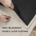 【Kurtina Sale】100% Blackout Curtain 7ft Length Double Layer with Black Liner Thermal Insulated Window Treatment Drapes Curtains Makapal At Mahaba. 