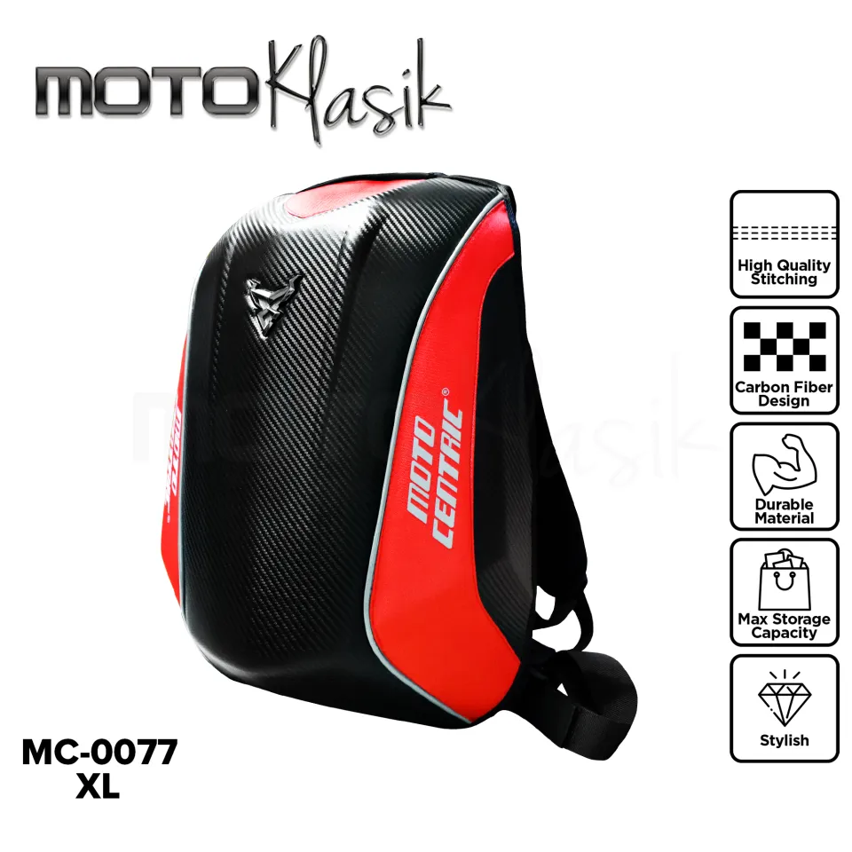 MOTOCENTRIC MC 0077 MOTORCYCLE EXPANDABLE HARDSHELL BACKPACK REFLECTIVE CARBON FIBER HELMET PACK W RAIN COVER UNISEX Lazada PH