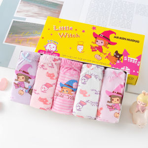 กางเกงในเด็กผู้หญิง 1 แพค มี 5 ตัว ลายการ์ตูนผ้าฝ้าย100