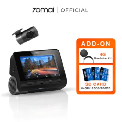 70mai A810S Dash Cam 4K Resolution + HDR | 4G Connectivity | Built-in GPS & ADAS | Dual SONY HDR | Supercapacitor | Dual-Channel Recording | App Control
