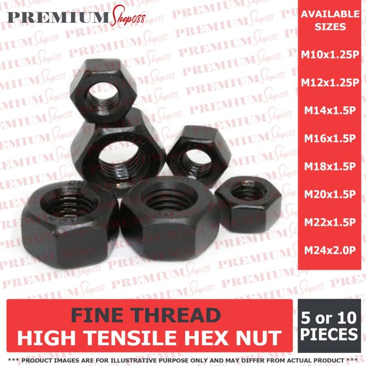 FINE THREAD M10 M12 M14 M16 M18 M20 High Tensile Hexagonal US Nut HT NF ...