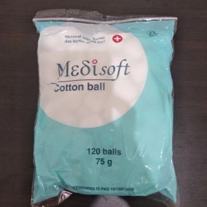 Medisoft Cotton Ball 75g / Kapas Bulat 120 Balls/Medisoft Cotton Ball 75g Kapas Bulat 120 Balls Kapas Bayi Bulat isi 120/COTTON BALL / KAPAS BAYI COD